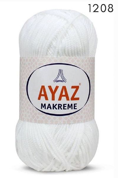 Ayaz Πολυεστέρας Μακρέμ 100% Πολυπροπυλένιο 100 gr 140 μέτρα ΜΟΝΟ ΜΟΝΟ 1208 Λευκό
