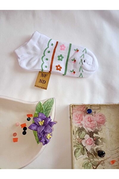 ENEFENDİ ЧОРАПИ БЕЗ ШЕВ ПАМУК КЪСИ ГЛЕЗЕНИ С МОТИВИ ЖЕНСКИ ЧОРАПИ ЗА ОБУВАНЕ 36-40 ЕДИНСТВЕНА ЕДИНИЦА БЯЛО ЗЕЛЕНО