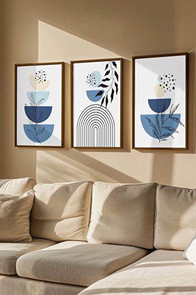 Artavessa 3 Piece Real Wood Colored Framed Painting Set - Model 5