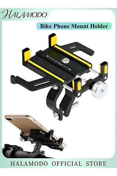 HALAMODO Bike Phone Mount Holder Aluminum Motorcycle Phone Holder Mount with 360° Rotation