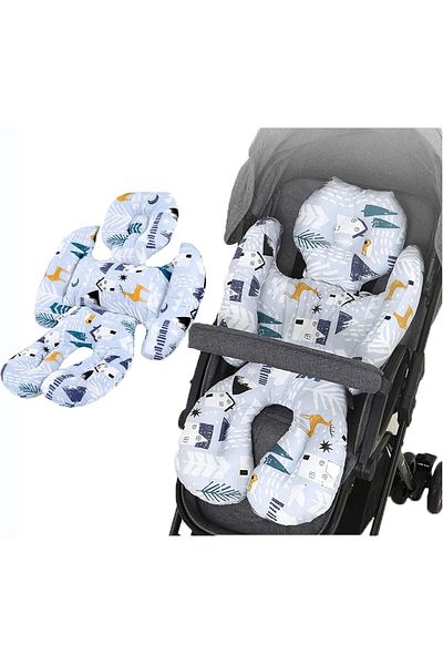 Yelajoy Pram Seat Cushion,Back Double Hook, five-point design,integrated head pillow,for strollers,car seats