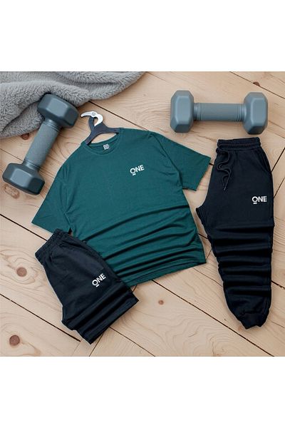 Fifty Color Ένας εμπριμέ πράσινο-μαύρο Unisex καλοκαιρινός συνδυασμός φόρμας