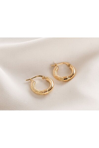 Safir Kuyumculuk Altın Dokulu Halka Küpe