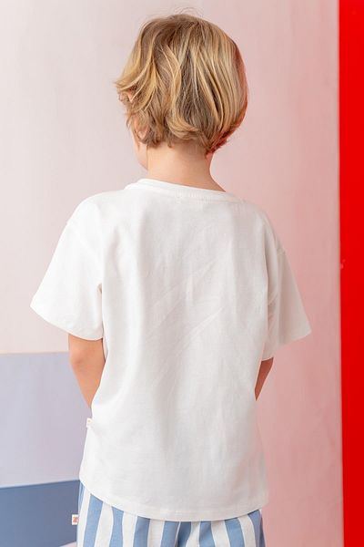Zeyland Boy's Surf Printed T-Shirt - Ecru