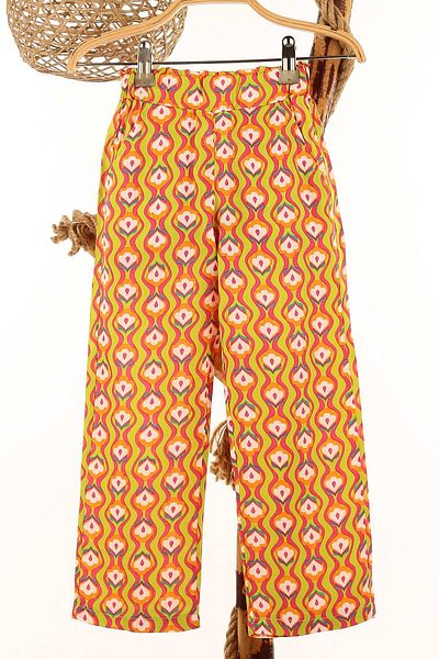 Ege Bebek Girl's Summer 2-3-4-5-6 Years Old Tiril Tiril Viscose Bottom Crop Model T-Shirt Girl's Set
