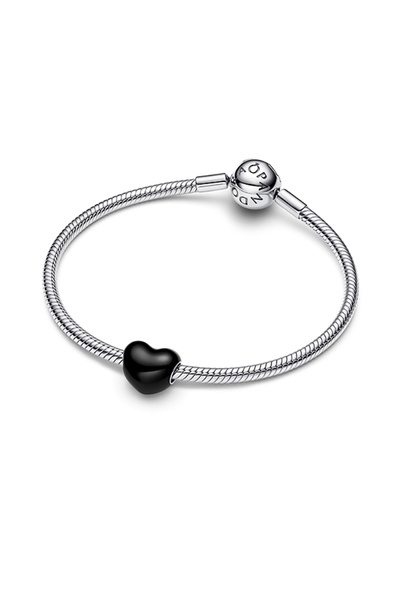 Pandora Metalik Siyah Kalp Charm