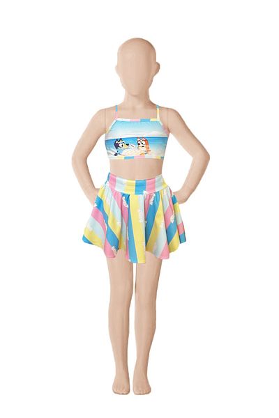 By Piera Set de costum de baie cu bikini pentru fete cu uscare rapidă - 4 piese 86670