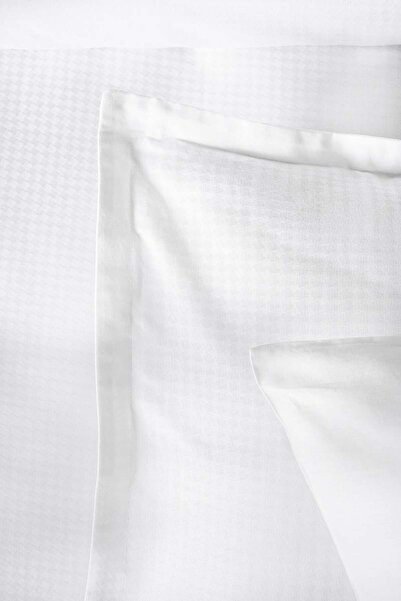 Altınbaşak Diamond Jacquard Satin Double Duvet Cover Set White (6 Pieces)