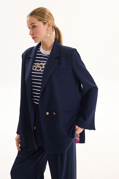 Missemramiss Navy Blue 4724 Jacket Pants Vita Set