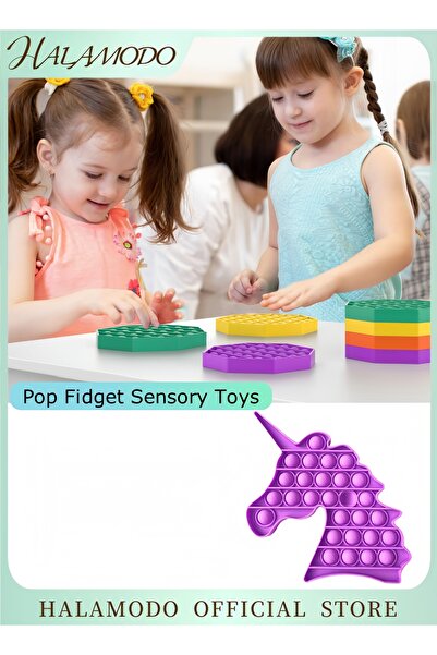 HALAMODO مجموعة ألعاب حسية من بوب فيدجيت لتخفيف التوتر من السيليكون للأطفال ا...