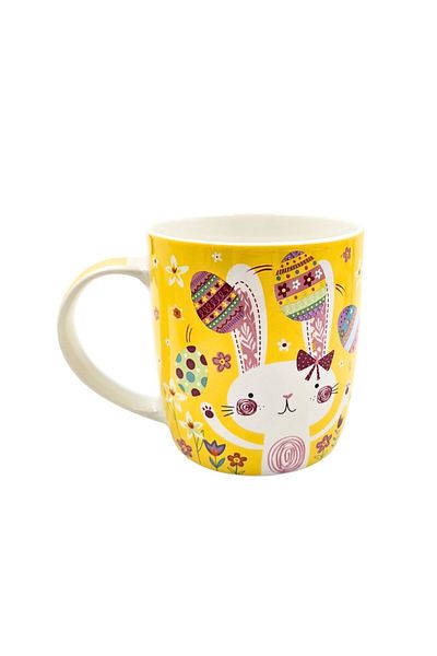 BM GİFT DESİGN Children's mug, yellow color, Easter themed design, 370 ml