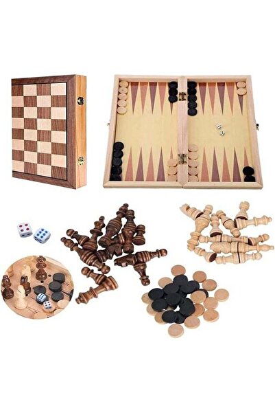 Yelajoy Wooden Chess Set 15x15 inch, 3-in-1 Chess Board Games,Portable,durable and stable,for Adults &Kids
