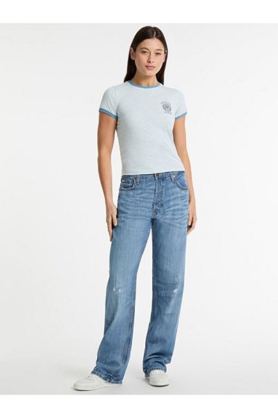 Guess Jeans Ss Slim Stamp Tricou slim pentru femei