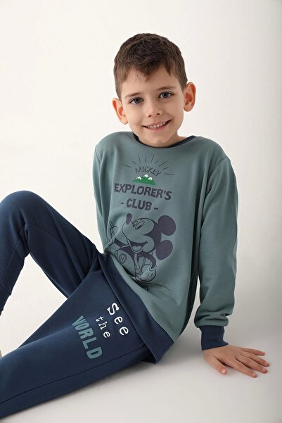 Mickey Mouse ERKEK ÇOCUK EŞOFMAN TAKIMI - PASTEL YEŞİLİ