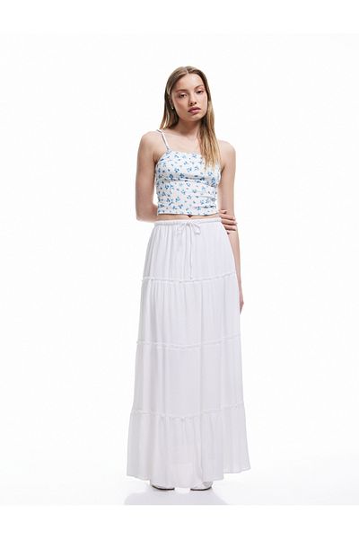 Koton Bürümcük Rope Strap Floral Slim Fit Crop Top