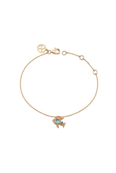 BEE GODDESS FISH XS BLUE TOPAZ GOLD BILEKLIK
