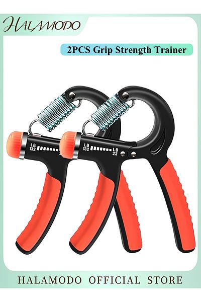 HALAMODO 2PCS Grip Strength Trainer Hand Grip Exerciser Strengthener with Adjustable Resistanc