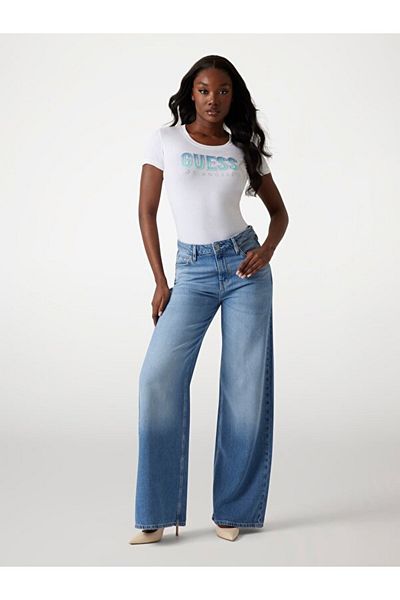 Guess Tricou Slim Fit pentru femei Cn Ss Glitter