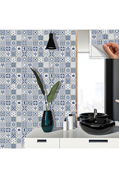 TİNK Kendinden Yapışkanlı Modern Mavi Karo Desenli Pvc Karo 30x30 Cm (33 ADET) 3m2