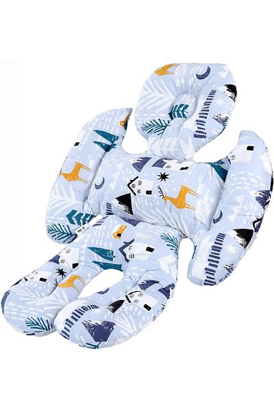 Yelajoy Pram Seat Cushion,Back Double Hook, five-point design,integrated head pillow,for strollers,car seats