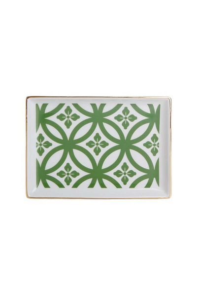 Porland Morocco Green Patterned Breakfast Plate - 18x13