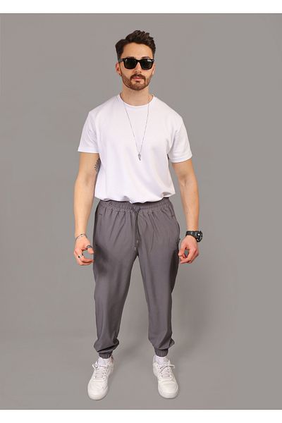 EydaMoon Αλεξίπτωτο Ύφασμα Regular Fit Φούτερ με ελαστικό πόδι με φερμουάρ