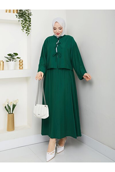 Moda Echer Tie Front Strawberry Fabric Skirt Suit