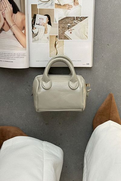 LEONAS Mini Size Women's Hand and Shoulder Bag Candy Gray Color
