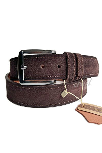 Parscraft Γνήσια δερμάτινη ανδρική ζώνη καφέ 4 εκ.
