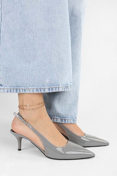 Shoeberry Damen-Stiletto Estelle aus grauem Lackleder