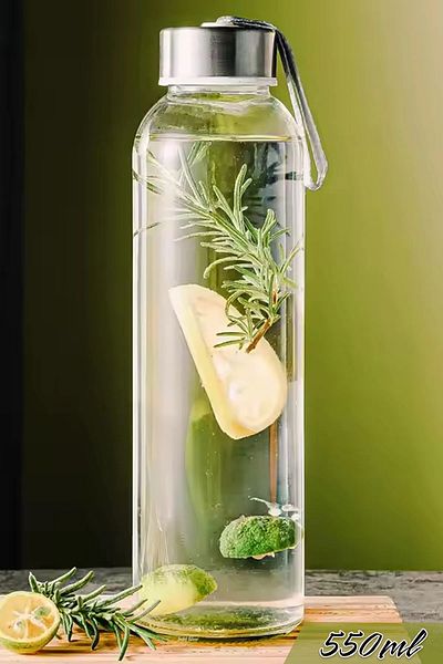 Kitchen Way 360ml Glass Flask with Drawstring Metal Lidkw-343 Series