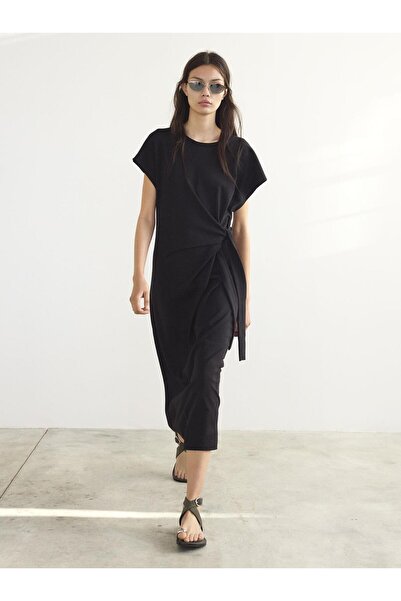 PARFOIS Fiyonklu Drapeli Elbise