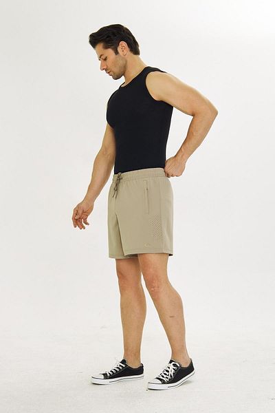 Marco Ferry Ανδρικό StretchFit ελαστικό αθλητικό σορτς με επένδυση μπεζ 2658-B