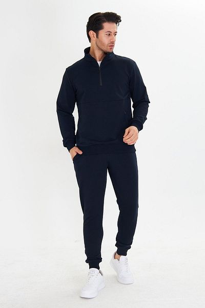 Marco Ferry Σετ ανδρικής φόρμας με μισό φερμουάρ Navy Blue 5709-L