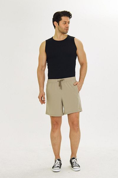 Marco Ferry Ανδρικό StretchFit ελαστικό αθλητικό σορτς με επένδυση μπεζ 2658-B