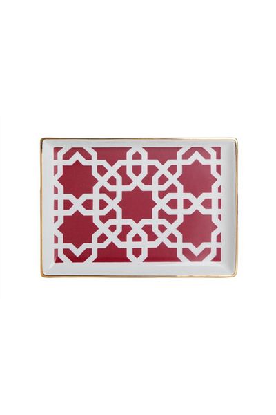 Porland Morocco Patterned Fuchsia Breakfast Plate - 18x13