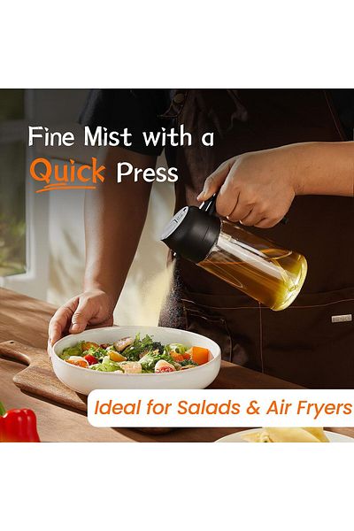 AWH 16oz Olive Oil Sprayer 2-in-1 Dispenser for Cooking, Air Fryer, BBQ & Salad
