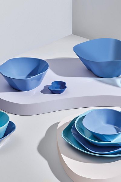 Kütahya Porselen Set de servire 2 bucăți Blue Scallops de 27 cm