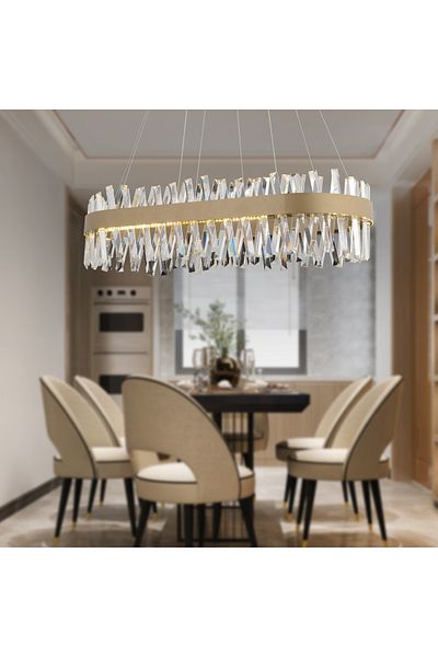 Apliqa Lustra Led Cristal HubRom, BRAMPTON 3962-06-FR 86x35x70 cm 95 W Antiq