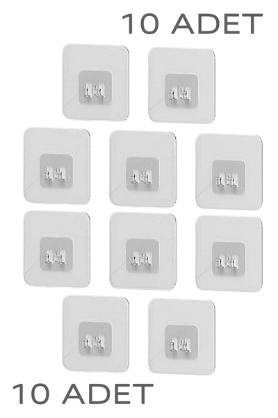 Genel Markalar Yedek 10 Adet Yapışkanlı Askılık Sticker Banyo Köşeliği Askısı...