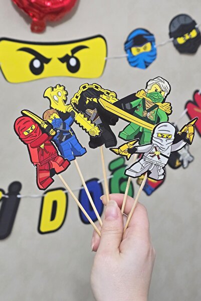 PEKSHOP Ninjalar Tema Kürdan Süsleri Cupcake Süsleri Lüks Büyük Boy 10lu Paket