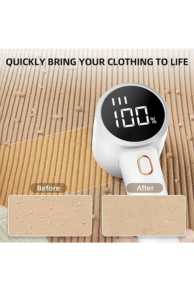 COOYA Electric Portable Lint Shaver, Fabric Remover with 3 Speeds, 6 Leaf Blades, Digital LED Display