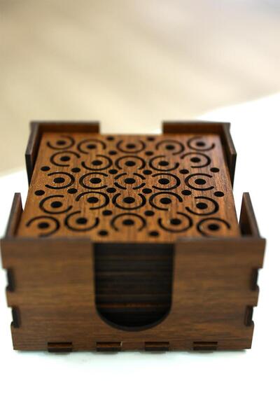 ERDİZDEN Erdizden 6' Boxed Wooden Coasters