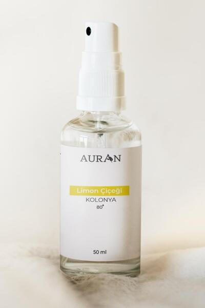 AURAN Limon Çiçeği Cam Şişe 80 Derece Kolonya 50ml