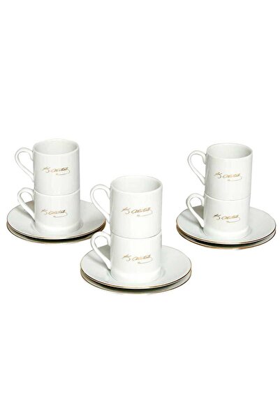 Kütahya Porselen Atatürk İmzalı 12 Parça 6 Kişilik Kahve Takımı