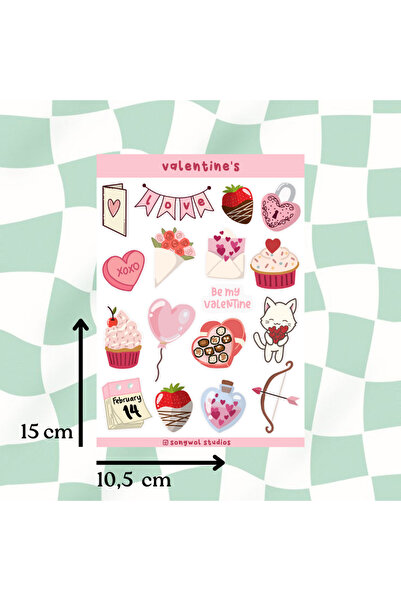 Songwol Studios Mesečne nalepnice A6 veličine na temu Dana zaljubljenih, etik...
