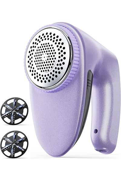 COOYA Lint Shaver, 6-Leaf Blades, 65mm Mesh, 2 Blades Extra, for Clothes and Furniture(Purple)