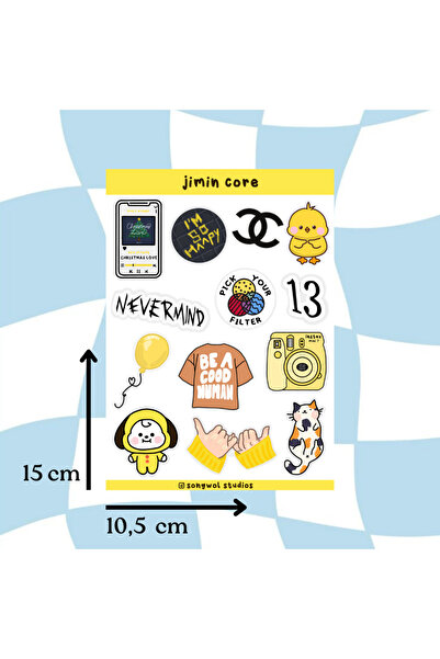 Songwol Studios Autocolant tematic BTS Jimin, Decal, Bullet Journal, Album de însemnări, Etichetă, dimensiune A6