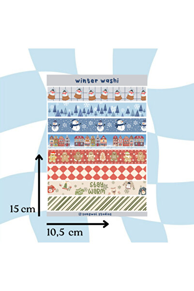Songwol Studios Autocolant tematic Washi Tape Sezon de iarnă, Decal, Bullet J...