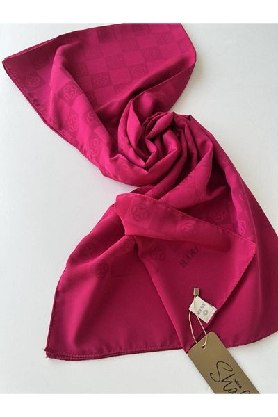 Aker Fuchsia Checkerboard Monogram Shawl